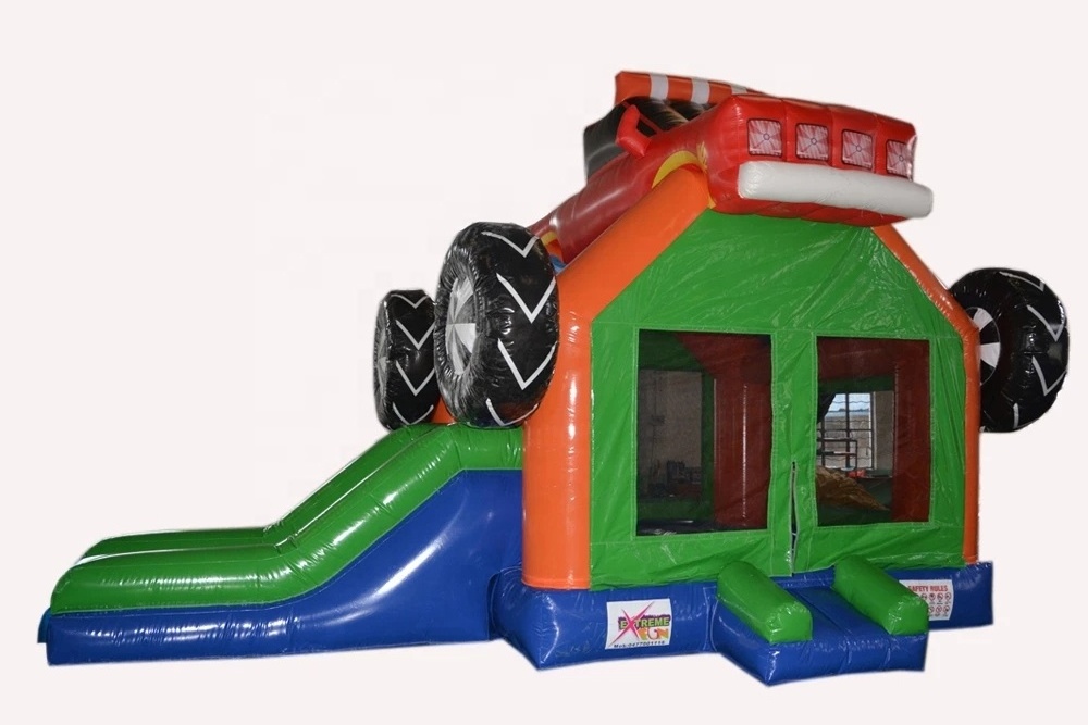 Monster truck inflatable kids outdoor bouncy castle inflatable bounce house combo slide bouncing castle for kids inflatable