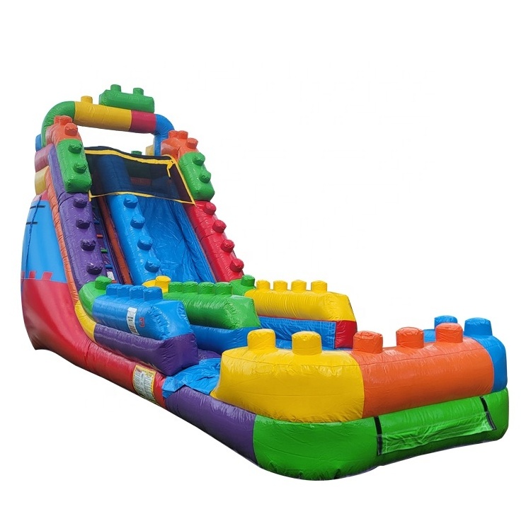 20ft Blocks Inflatable Water Slide Commercial Bounce House Inflatables Water Slide Inflatable Jump House With Pool Slide