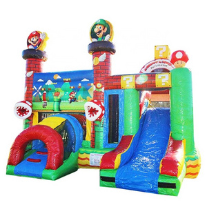 Super Mario Brothers Inflatable Combo Commercial Kids Jumping Castle Inflatable Bouncer Slide Inflatable Bouncy Castle Slides