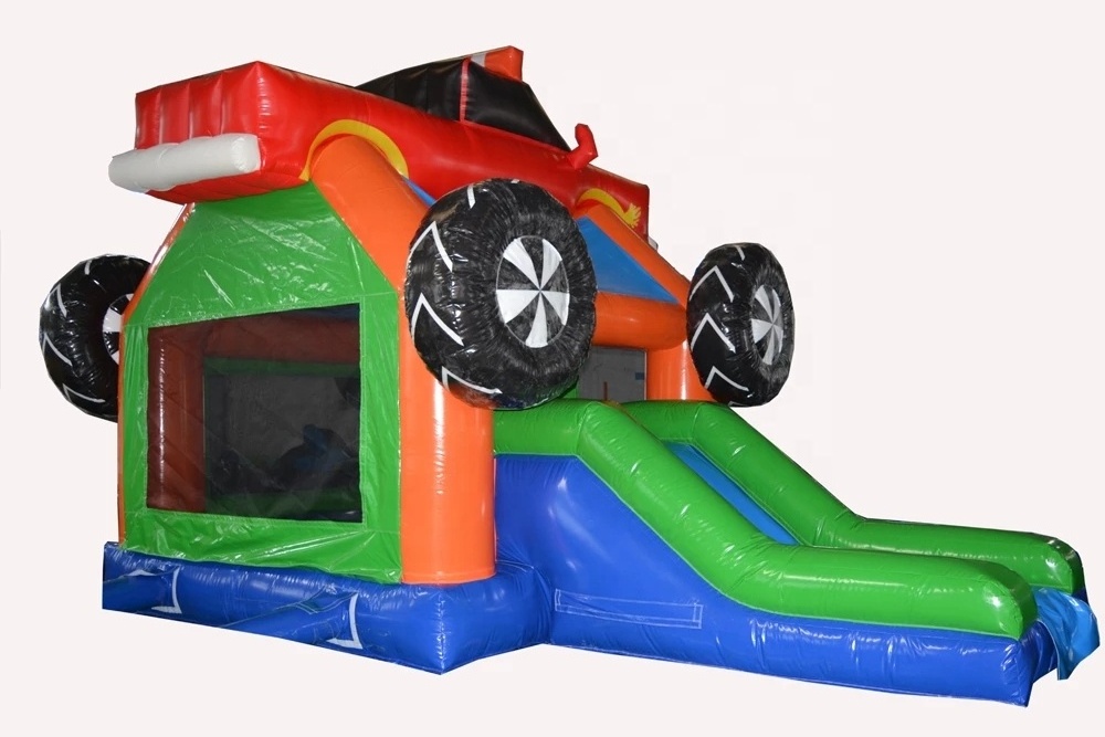 Monster truck inflatable kids outdoor bouncy castle inflatable bounce house combo slide bouncing castle for kids inflatable