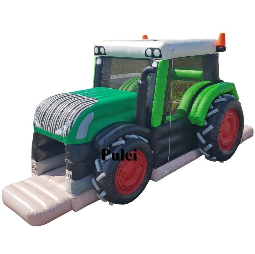 Kids Outdoor Playground Inflatable Monster Tractor Bounce House Jumping Castle Slide Party Rental Bouncy Castle With Slide