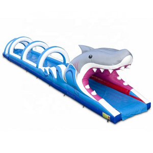 Amusement park water play game inflatable shark water slide jumping bouncy  inflatable jumping castle water with best price