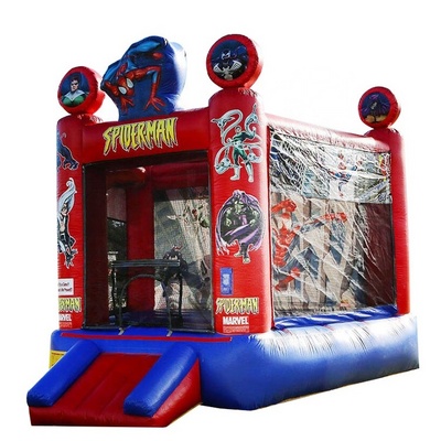 Small Spiderman Inflatable Bouncy Castle Outdoor Inflatable 0.55mm PVC Castle Inflatable Kids Bounce Playhouse Jumping Castle