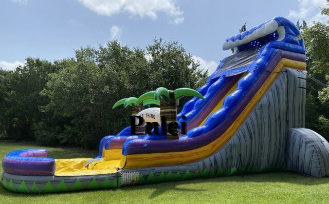 24ft Wild Thing Slide With Pool Kids N Adults Inflatable Swimming Pool With Slide Commercial Jungle Inflatable Water Park Slide