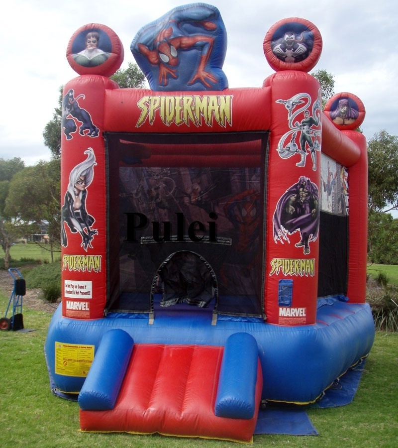 Outdoor Commercial Kid Small Obstacle Toboggan Gonflable Combo Bouncer Slide Jumper Spiderman Inflatable Castle Bounce House