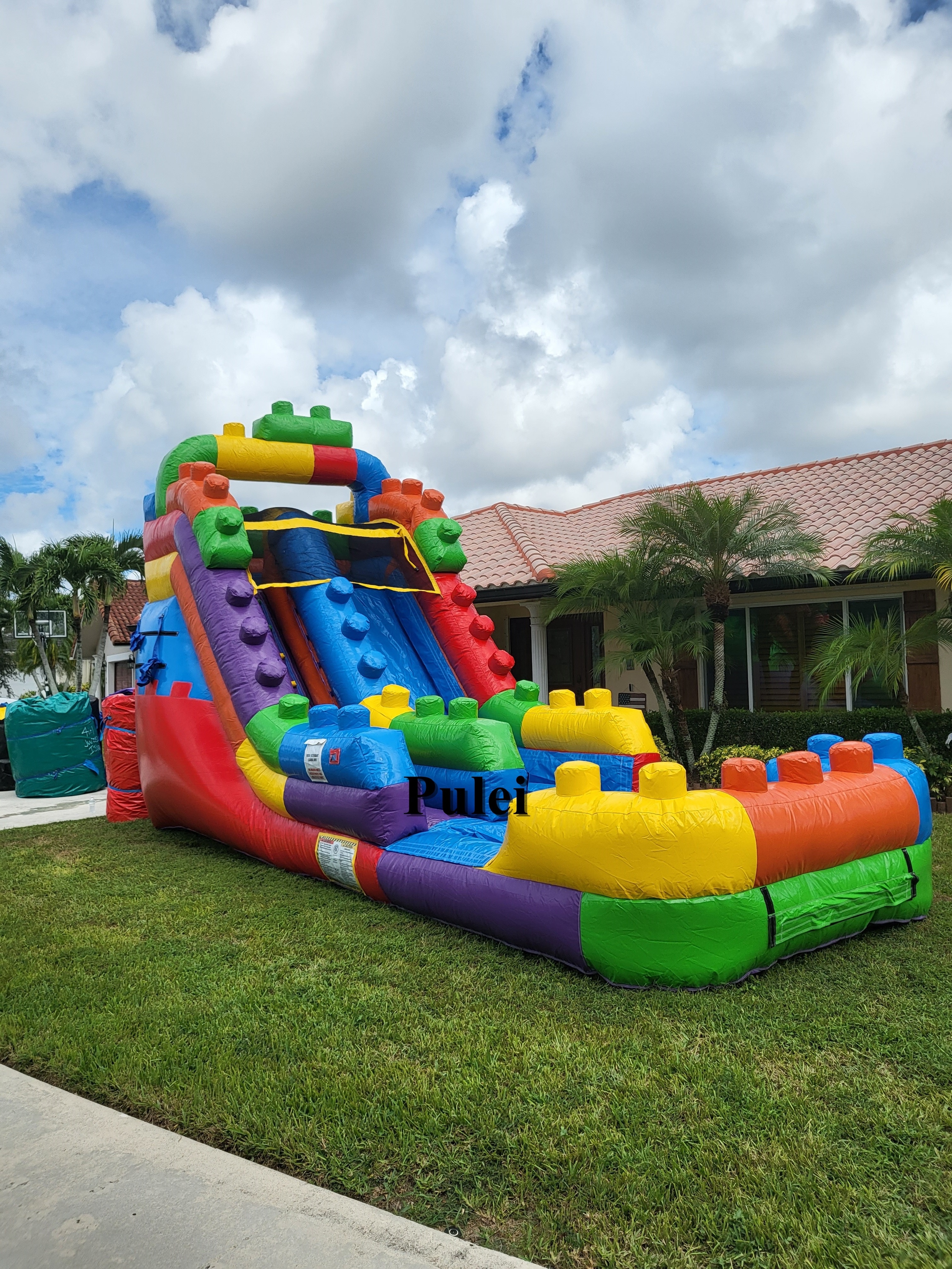 20ft Blocks Inflatable Water Slide Commercial Bounce House Inflatables Water Slide Inflatable Jump House With Pool Slide