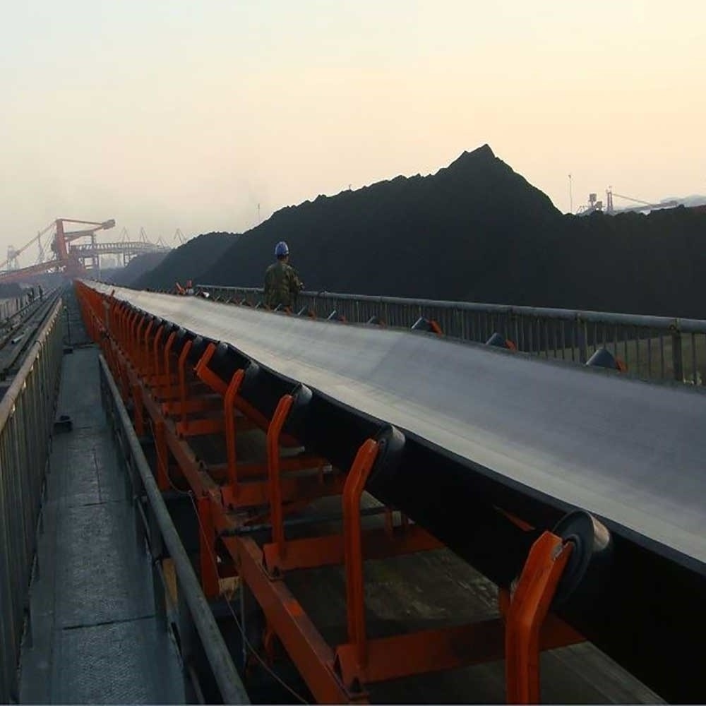 Tubular Structure Flat Belt Conveyor Machinery For Stone Making Production Line