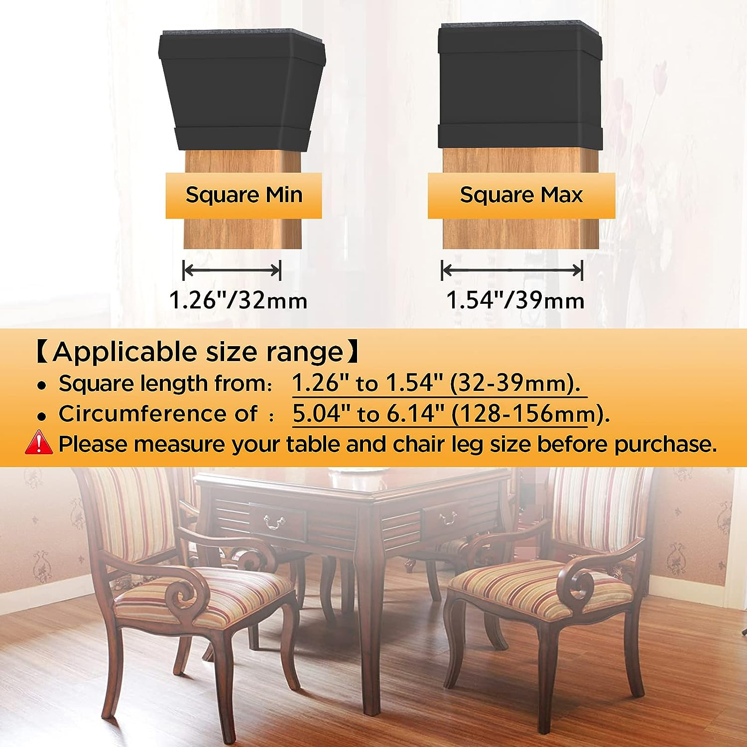 Chair Leg Covers Floor Protectors With Felt For Chairs Chair Leg Protective Silicone Pad Rubber Felt Bottom Furniture