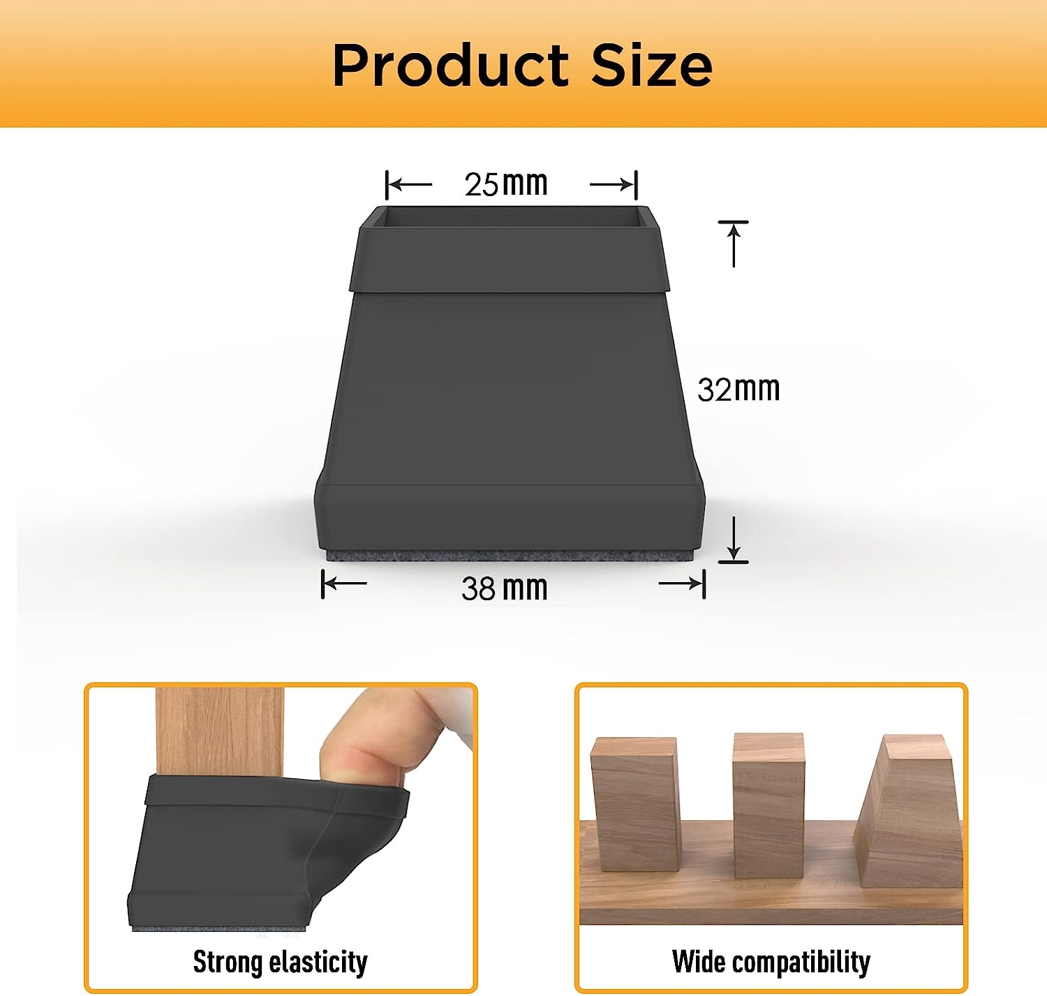 Chair Leg Covers Floor Protectors With Felt For Chairs Chair Leg Protective Silicone Pad Rubber Felt Bottom Furniture