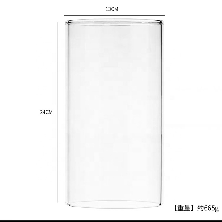 Custom OD100 mm Borosilicate Glass Two Ends Opened Personalized High Quality Glass Candle Glass Cover