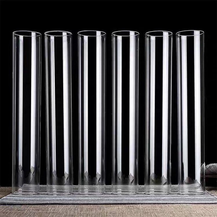 Clear Transparent Round Clear Large Diameter 100-400mm Tube Glass For Table Top Patio Heater Glass Tube