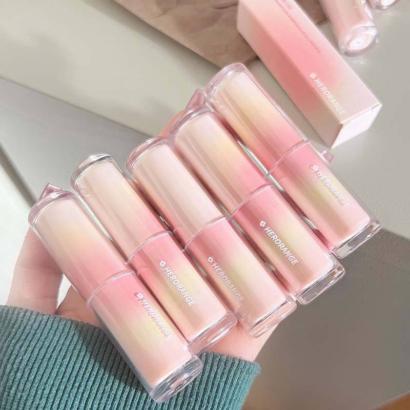 Water Glossy Lipstick Moisturizing Mirror Pink Tube Lip Stick Makeup Gift Lip Jelly pink packing 8 colors optional