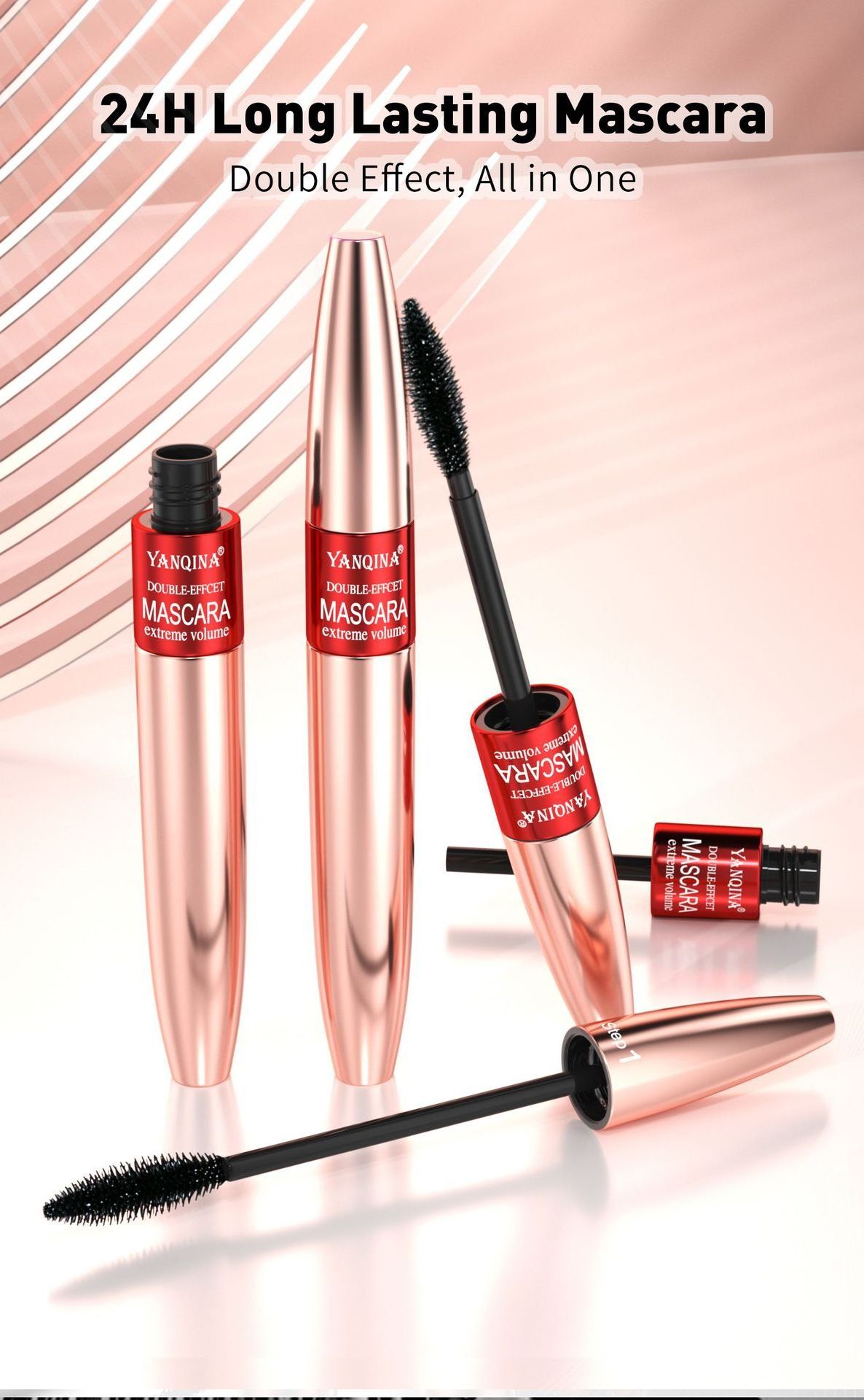 Customizable Label Double-effect Thick Curling Mascara Two-Head Makeup No Fading  Waterproof Long-lasting Lash Growth Mascara