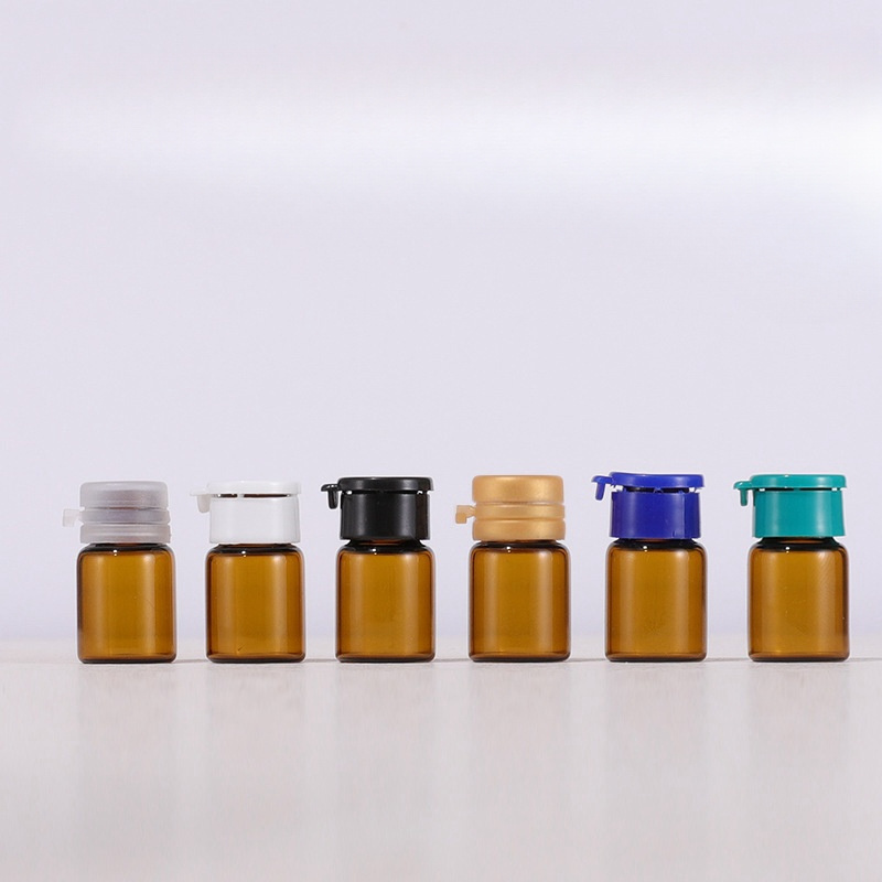 1ml 2ml tea essential oil sample disposable packaging cartridge bottle with tear off lid