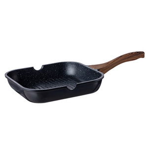 Natural Material Die Cast Auminiun Grill Pan Wok Frying Pan