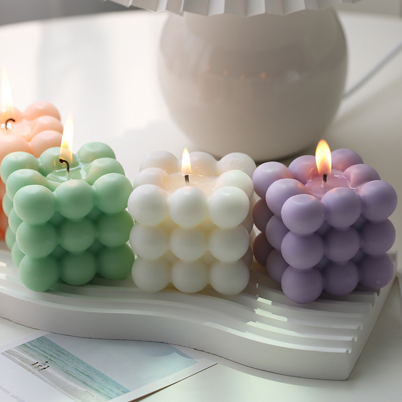 Wholesale Amazon Hot Sale Custom Art Cute Soy Scented Aromatic Bubble Candles for Party Decor