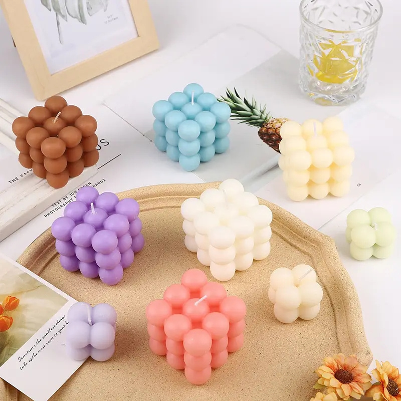 Wholesale Amazon Hot Sale Custom Art Cute Soy Scented Aromatic Bubble Candles for Party Decor