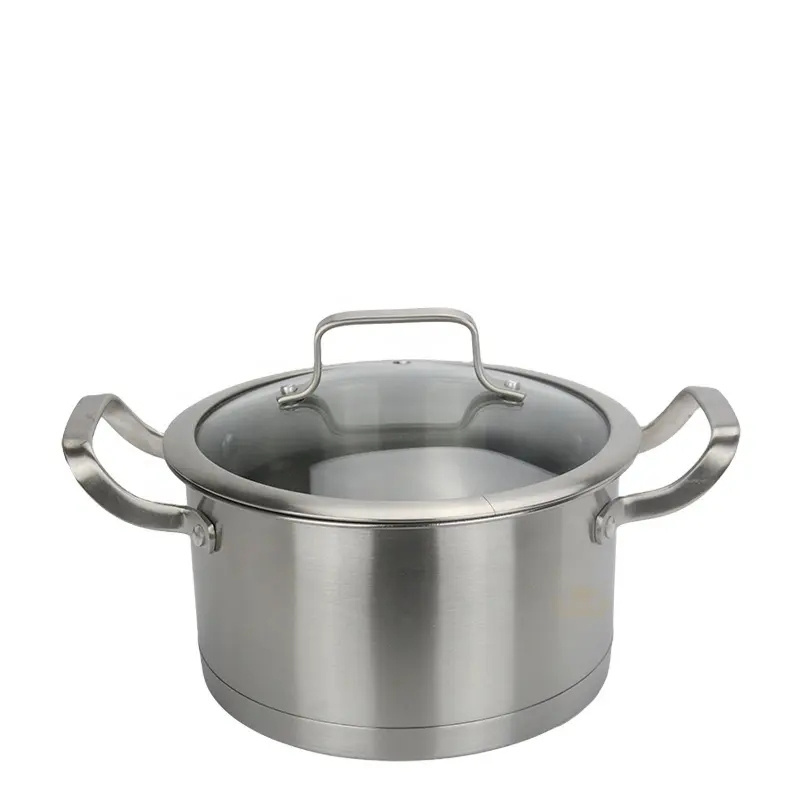 High Quality stainless steel induction or gas kitchen cooking pot pans frying pan cookware set casserole insulated