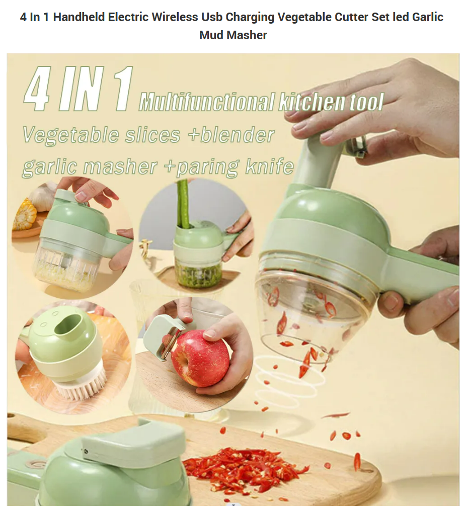 Handheld Multifunctional Wireless Electric Mini Vegetable Chopper Machine Vegetable Cutter