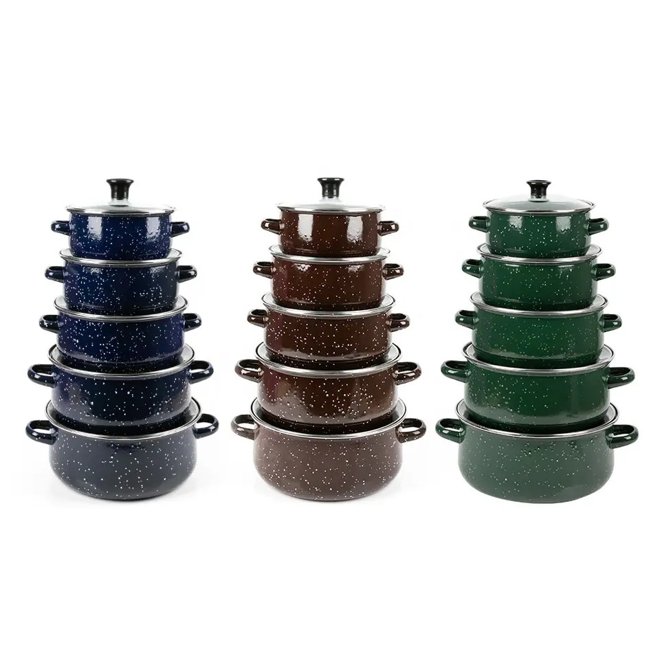 5pcs cookware pots cast-iron cookware kitchen sets cooking pot enamel casserole set enamelware home-using cookware