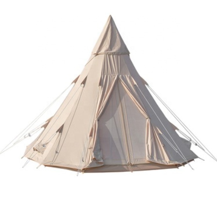 Luxury hotel glamping tent canvas bell tent 3M for Sale Teepee Yurt Camping Tent with Mosquito Screen Door and Window