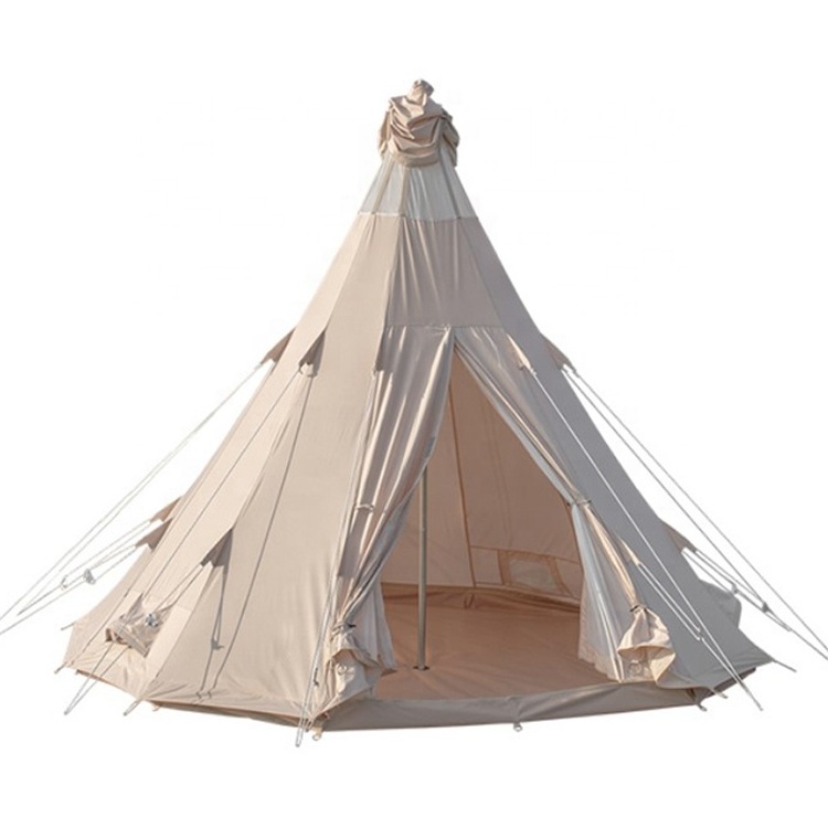 Luxury hotel glamping tent canvas bell tent 3M for Sale Teepee Yurt Camping Tent with Mosquito Screen Door and Window