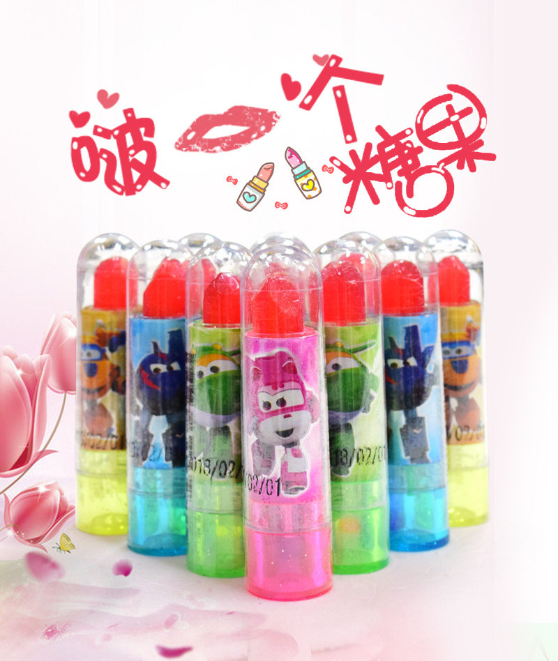 High Quality Halal 5g*18 Sticks Lipstick Shape Hard Lollipop Candy Candy Wholesale