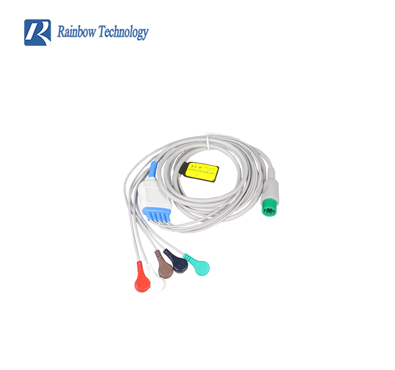 CE ISO Certificated 3/ 5 ECG Lead ECG Cables lead wires for Rainbow patient monitor