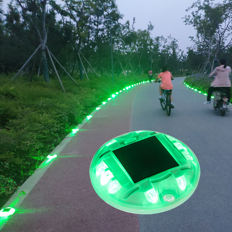 Round shape PC pavement 360 green oval plastic ip68 light 8 10 led marker hemisphere raised shape power cat eye solar road stud