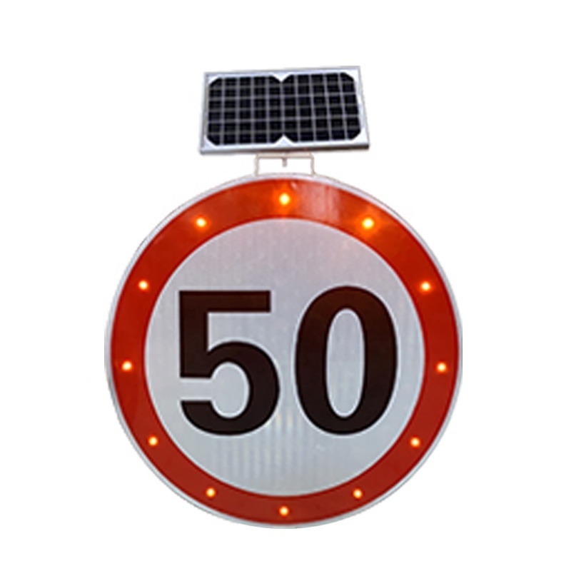 high brightness solar traffic slow down road speed limited sign dynamic radar