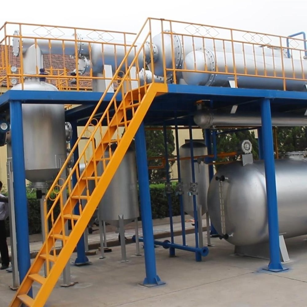 Professional waste tyre plastic recycling to pyrolysis oil plant