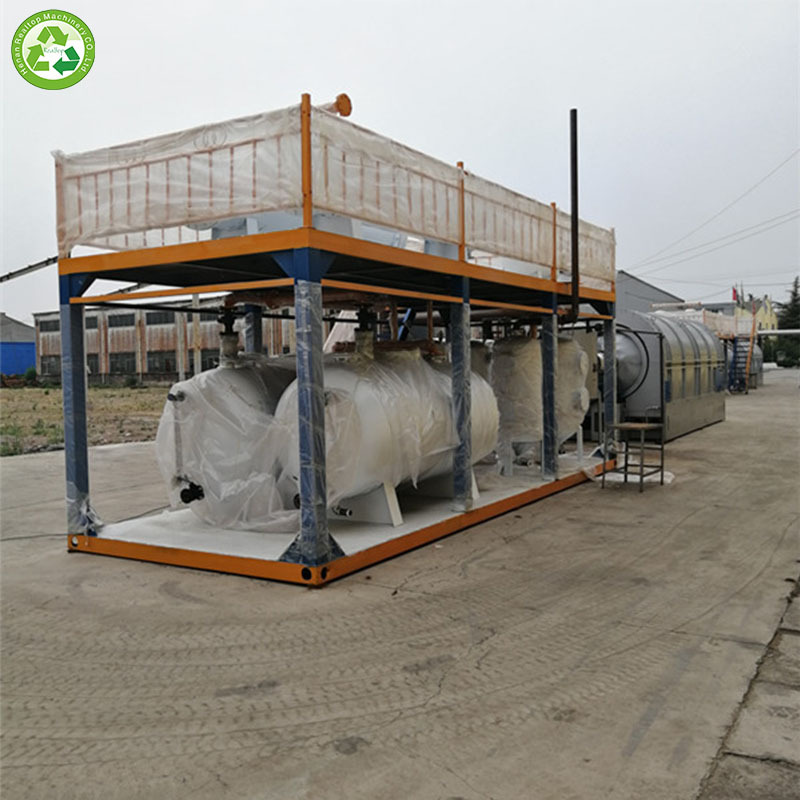 Waste Plastic Used Tyre Rubbers Pyrolysis to Fuel Oil Plant for Waste Recycling