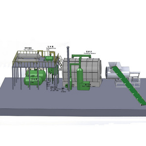 Waste Plastic Used Tyre Rubbers Pyrolysis to Fuel Oil Plant for Waste Recycling