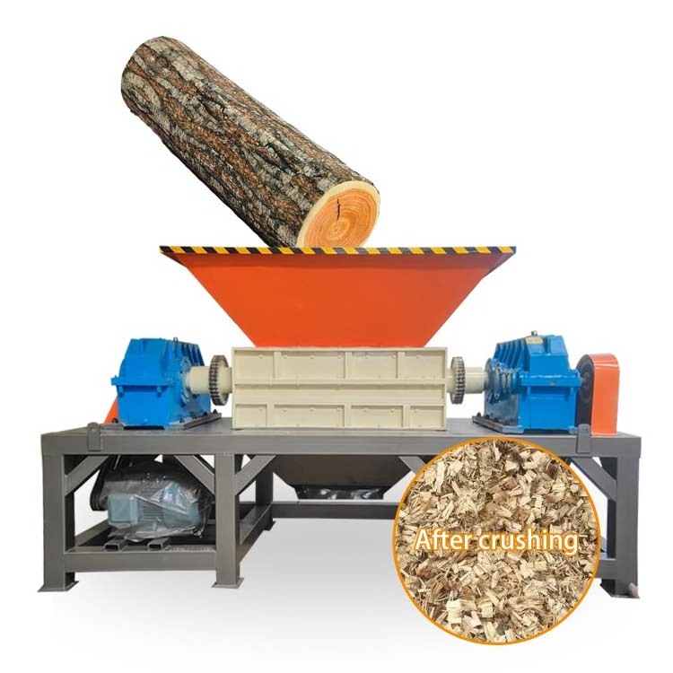 RSE-600 industrial cardboard double shaft shredder/waste wood pallet double shaft shredder machine