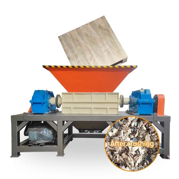 RSE-600 industrial cardboard double shaft shredder/waste wood pallet double shaft shredder machine