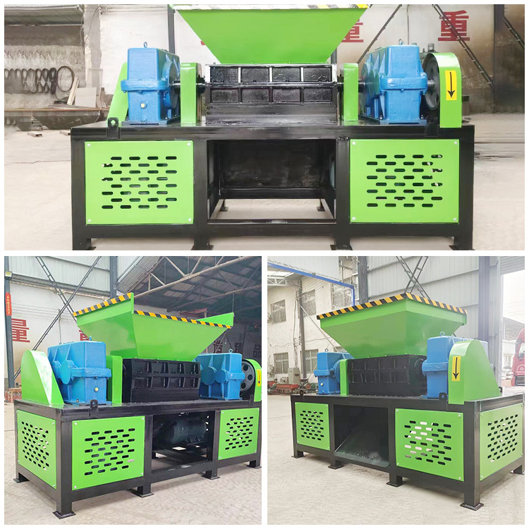 Automatic Waste Truck Tyre Rubber Plastic Recycling Double Shaft Machine Tire Shredder