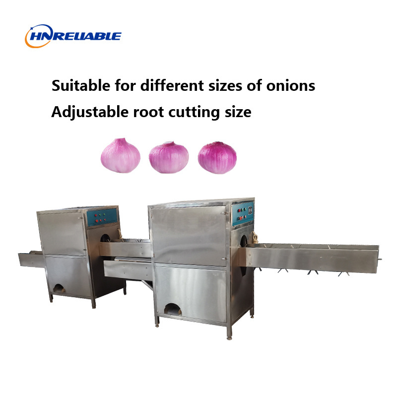 Automation onion tail roots cutter and remover Removing equipment onion top tail cutting machine