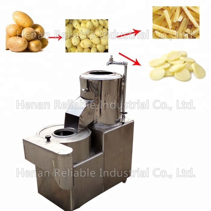 Industrial potato chips slicer french fries cutting machine  Potato chips peeler cutter machine potato washer peeler cutter