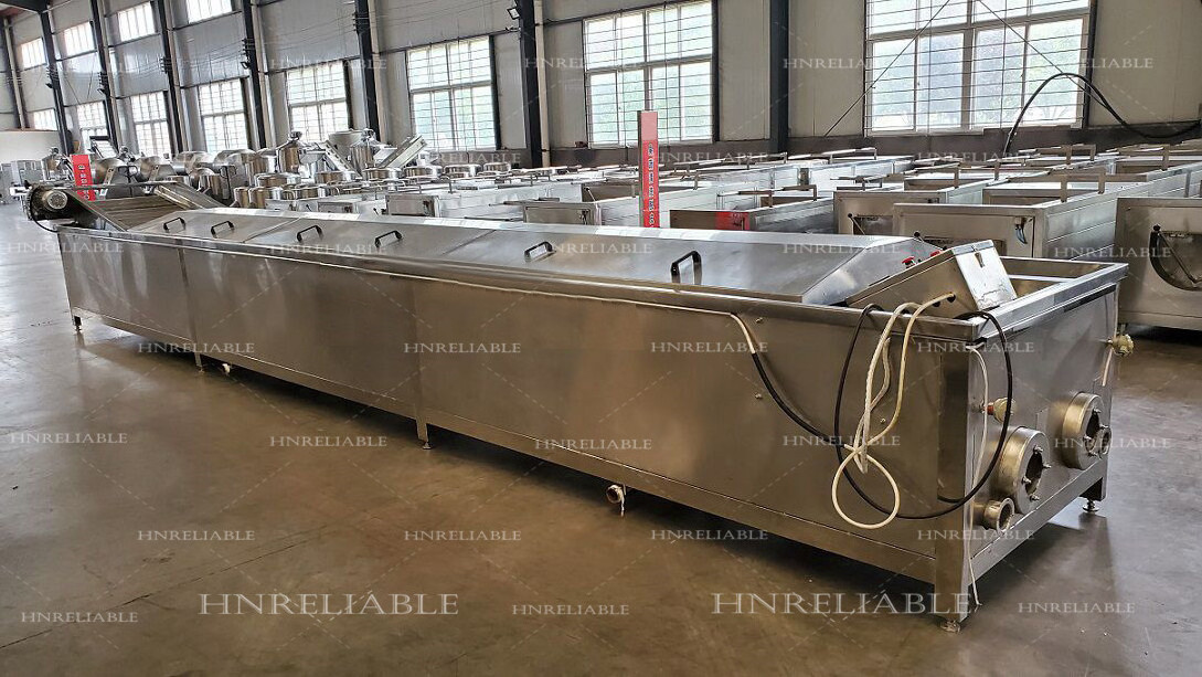 3 to10 meters length automatic water bath tunnel type potato chips french fries vegetable and food blanching machine for sale