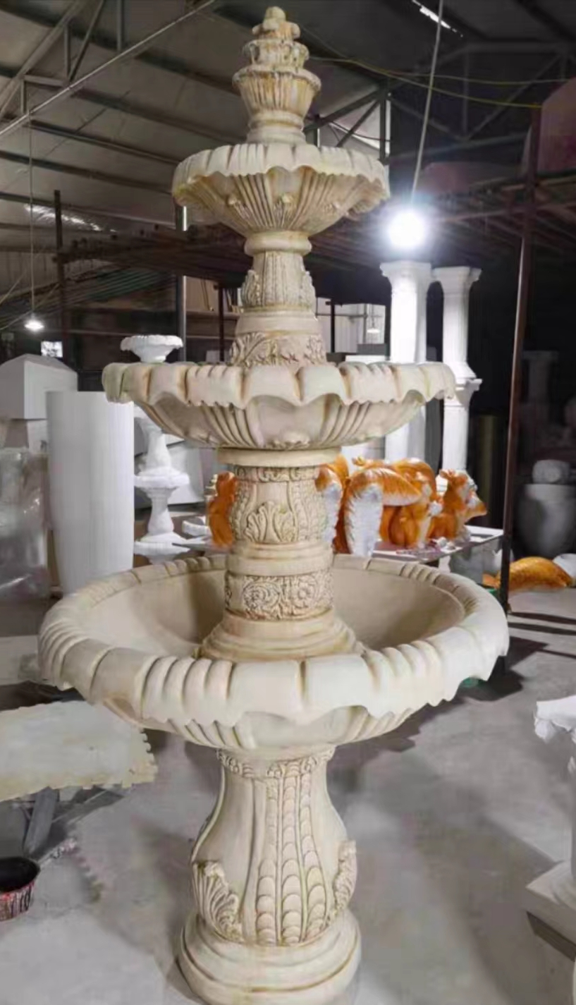 RF High quality concrete water fountain mold garden decoration fiberglass silicone fountain molds for sale