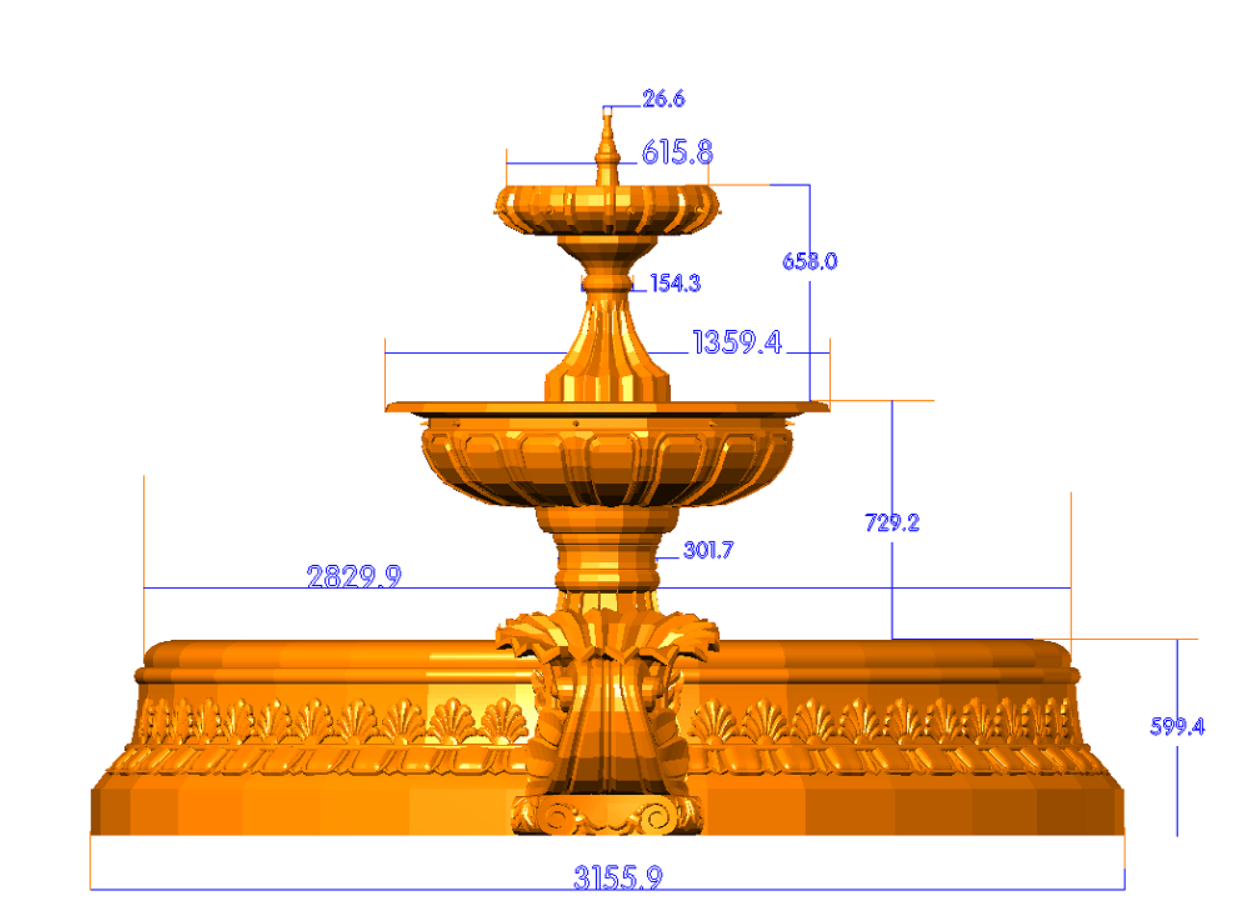 Renfa fibreglass fountain mold Outdoor Garden Decorative Concrete Cement Fiberglass and Silicone Water Fountain Mold for Sale