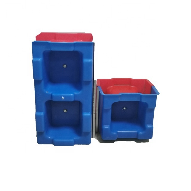 manual plastic materials concrete interlocking blocks wall hollow block mold hollow brick cement mold