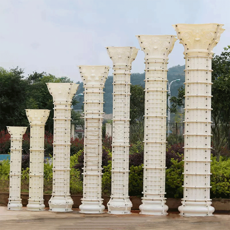 Diameter 25cm Fiber Glass Designs Cement Plastic Mould Greece Roman Appearance Pillars