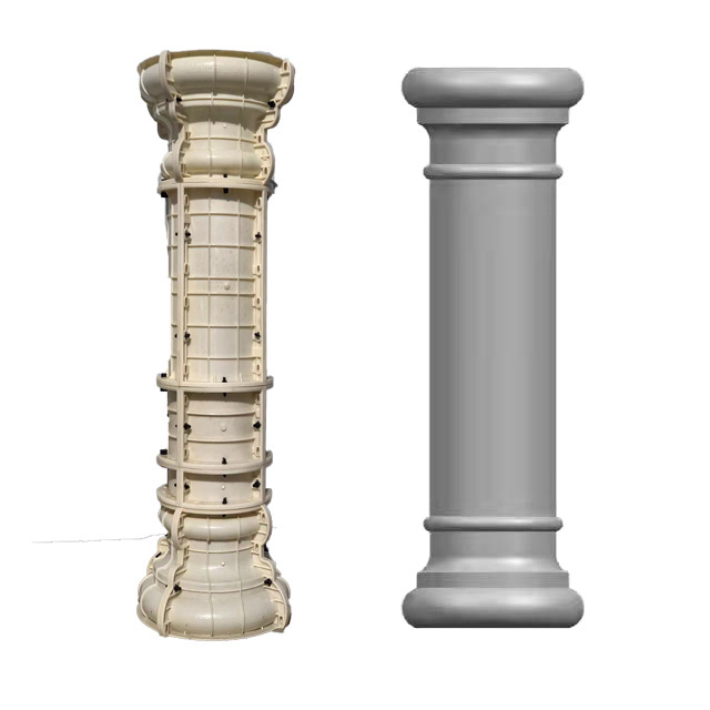 RF Cheaper price strong quality smooth and groove and spiral plastic concrete roman pillars column molds for sale