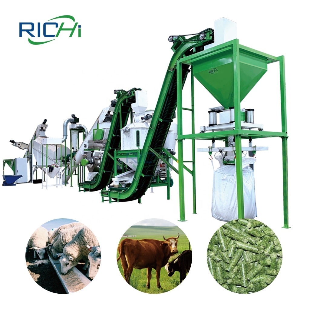 China Best Supplier 2-3 T/H Grass Alfalfa Hemp Feed Pellet Production Machine For Pellet Feed Factory