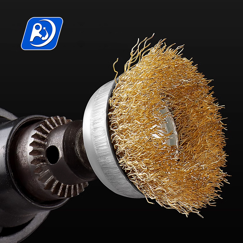 Brass Coated Shaft-mounted Crimped Wire Cup Brush & Flat Brush & End Brush For Removing Rust/corrosion/paint