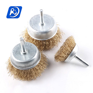 Brass Coated Shaft-mounted Crimped Wire Cup Brush & Flat Brush & End Brush For Removing Rust/corrosion/paint