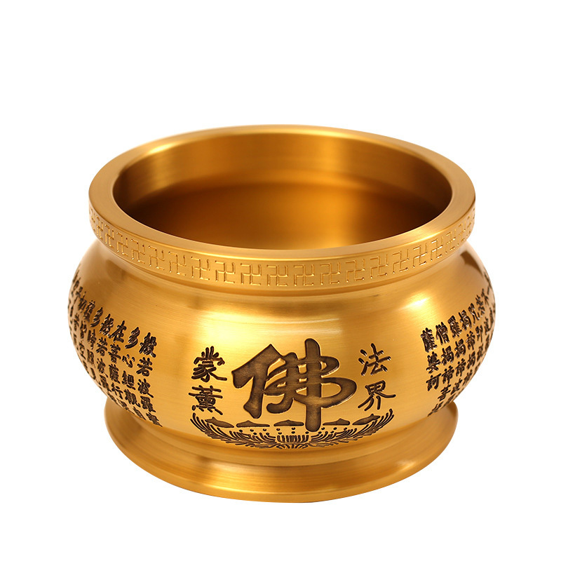 Factory wholesale customize design brass Buddhism item handicraft different size gold metal incense burner