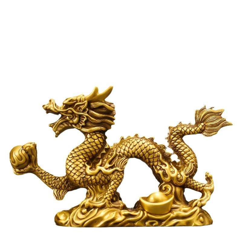 Fengshui ornaments Handicraft golden dragon copper golden fengshui dragon ornaments with good price