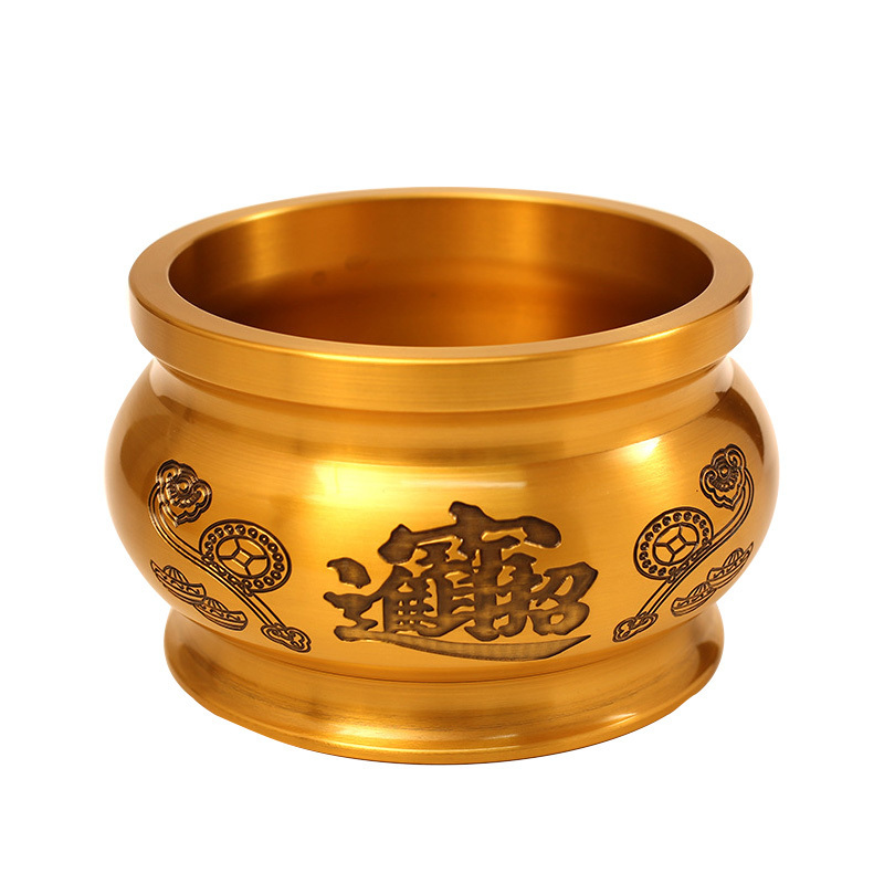 Factory wholesale customize design brass Buddhism item handicraft different size gold metal incense burner